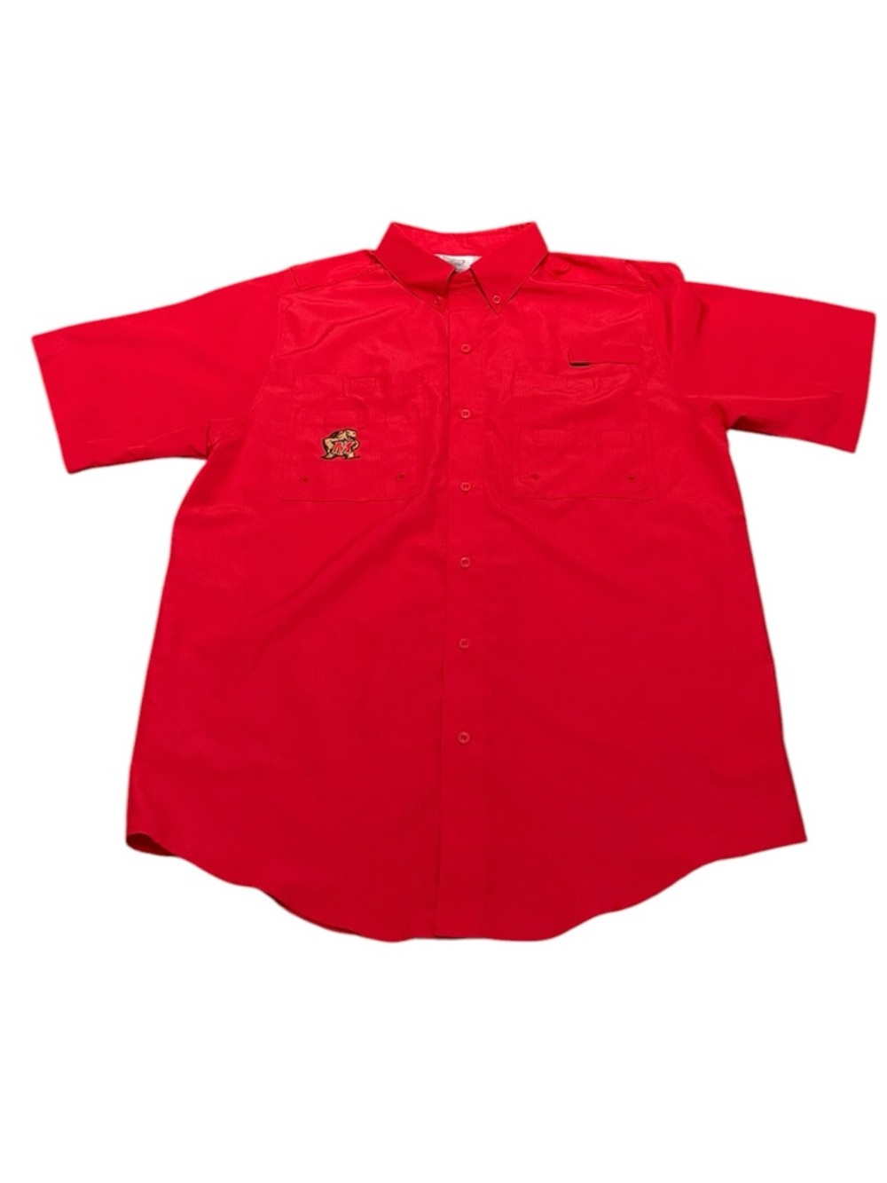 Knights Apparel Maryland Terrapins Red‎ Short-Sleeve Button-Up Shirt, S, NWOT